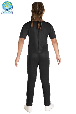 TUTA GIROCOLLO MEZZA MANICA NERA BAMBINA